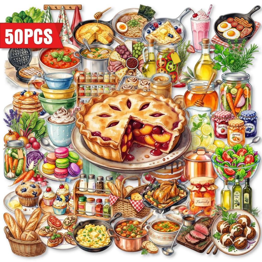 Baking (Kitchen Ingredient) - 50 Adet Şeffaf PET Mutfak Yiyecek