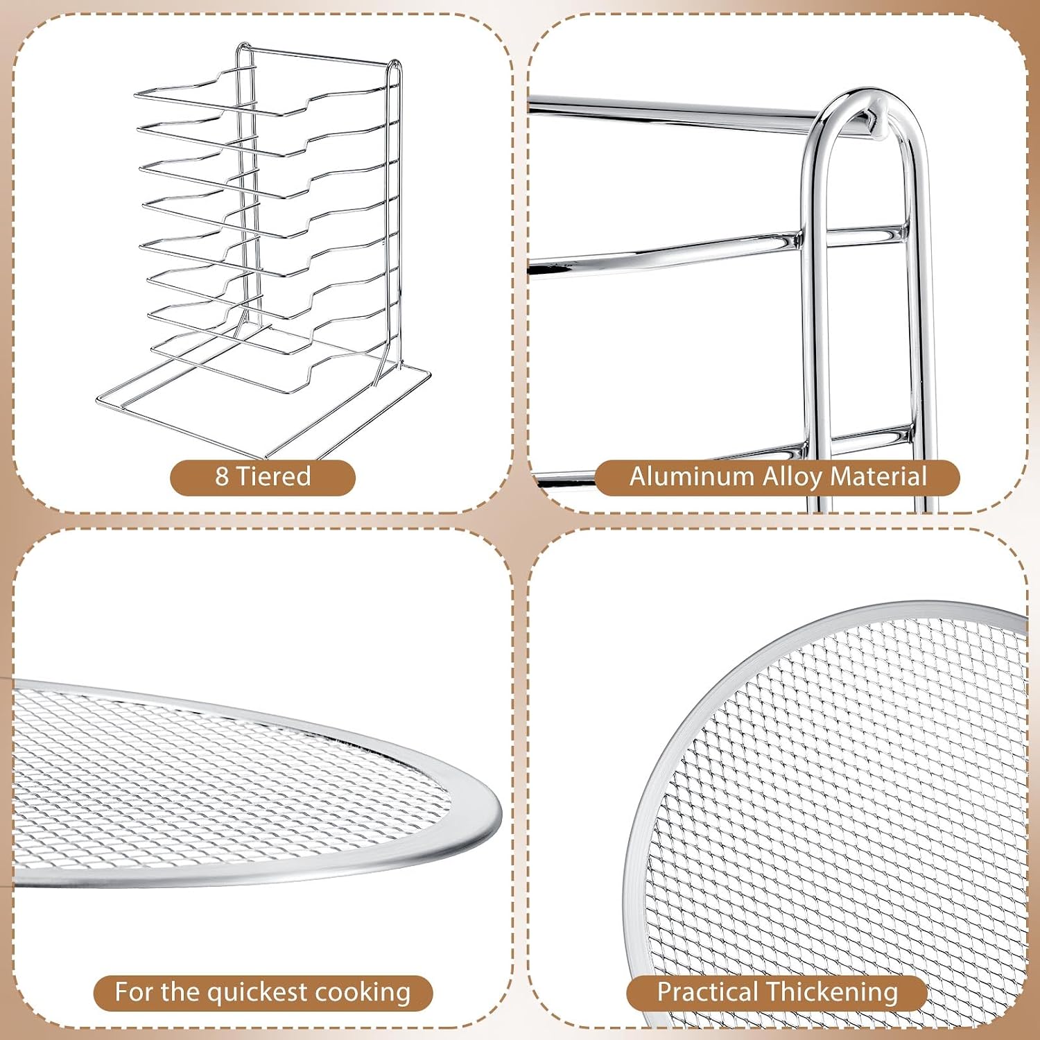 8 Katmanlı Pizza Rafı, Delikli - Kitchen And Baking Equipment incelemesi ve fiyatı