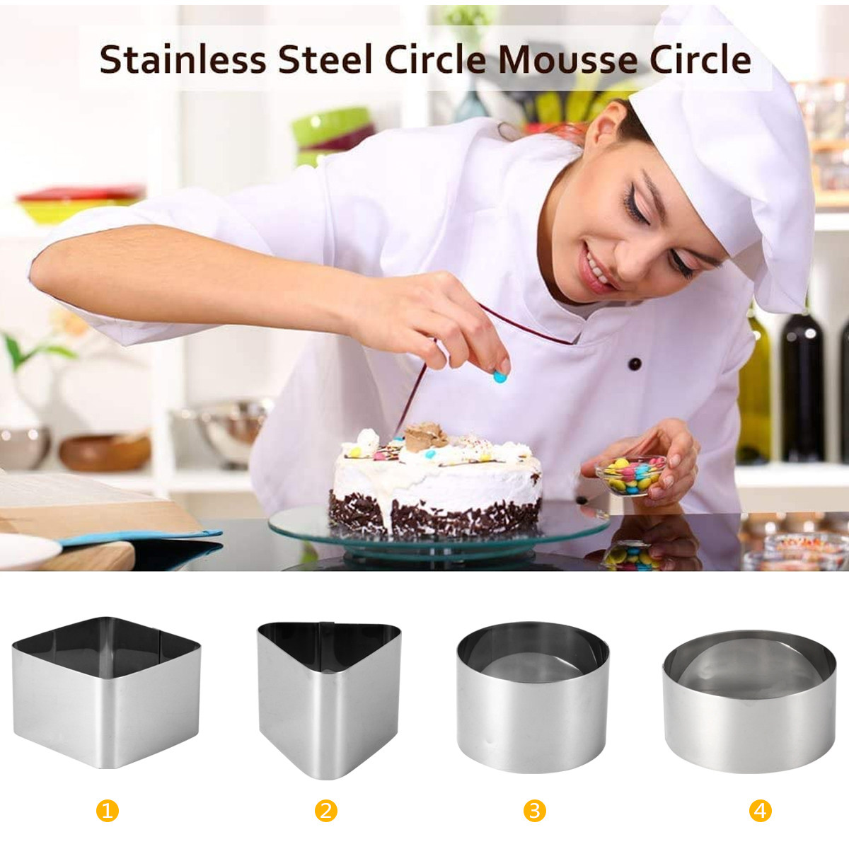 4 Adet Çevre Dostu Paslanmaz Ç - Kitchen Baking Cake incelemesi ve fiyatı